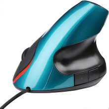 (As show, One size) Other Home Automation Accessory Wired Vertical Mouse, Ergonomic Design for Laptop Computer, USB Wired Optical Mouse (Blue) - Refurbished