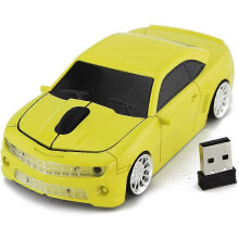 (As show, One size) Other Home Automation Accessory for CL Racing Sports Car Mouse Wireless Mouse Laptop PC Optical Mouse (Yellow) - Refurbished