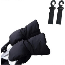 (As show, One size) 1 Pair Pram Hand Muff Baby Pushchair Warm Stroller Hand Gloves With 1 Pair Pram
