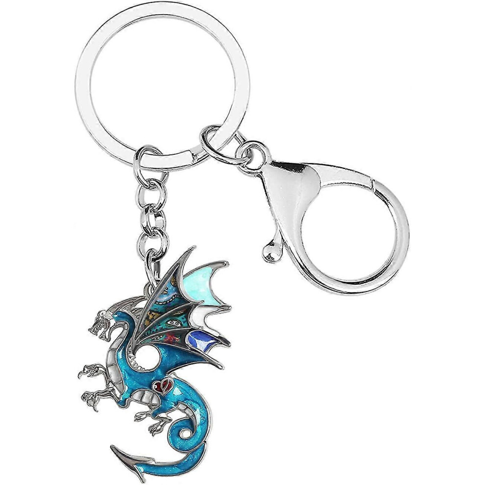 Konhill (As Show, One Size) Enamel Alloy Dragon Keychain Fantasy Dinosaur Jewelry For Women Girls Bag Wallet