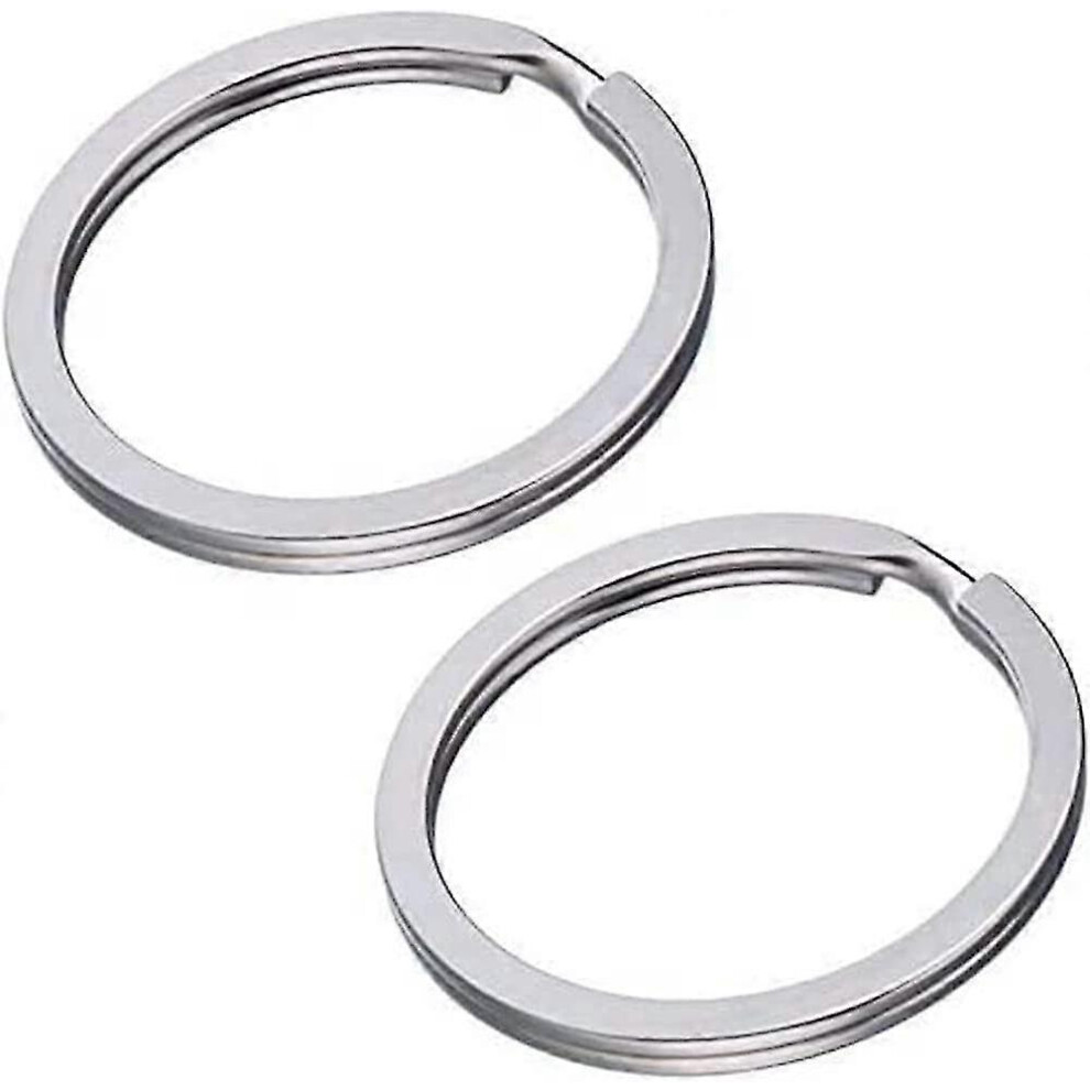Konhill (As Show, One Size) 100Pcs Healwe Round Key Rings Metal Flat Split Key Ring 30Mm Bulk