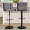 Living And Home 2 Pcs Velvet Upholstery Bar Stools with Low Backrest 2