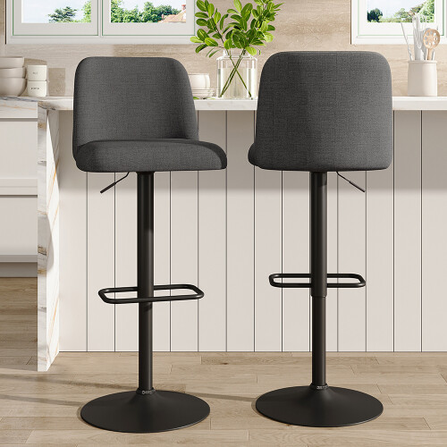 Living And Home 2 Set Swivel Counter Bar Stools with High Backrest 1