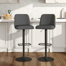2 Set Swivel Counter Bar Stools with High Backrest