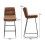 Living And Home (Brown) 2Pcs Modern Faux Leather Breakfast Bar Stools 7