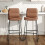 Living And Home (Brown) 2Pcs Modern Faux Leather Breakfast Bar Stools 1