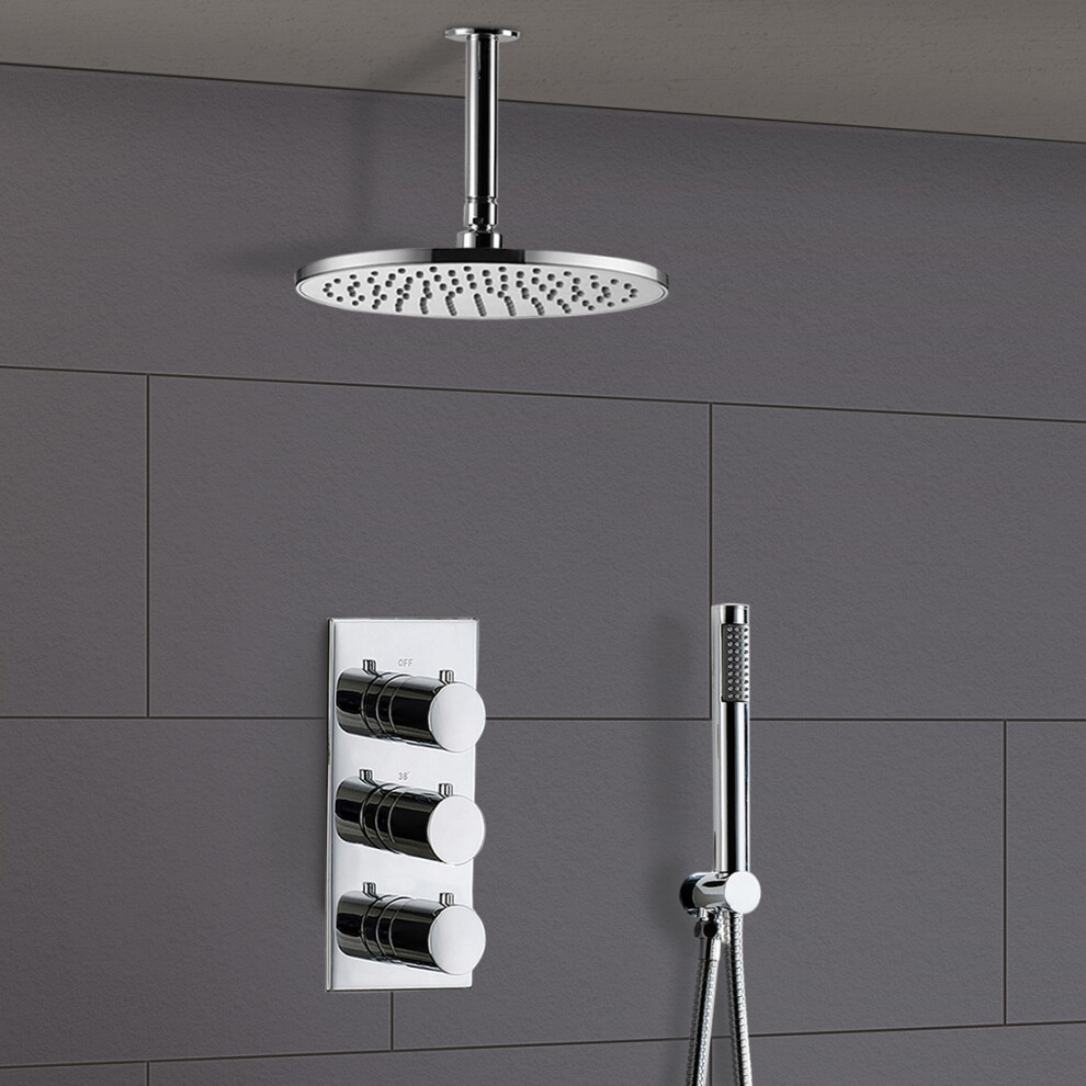 Photos - Shower System Calla Ceiling Round Concealed Thermostatic Mixer Valve Hand Held Shower Head Set Does not apply