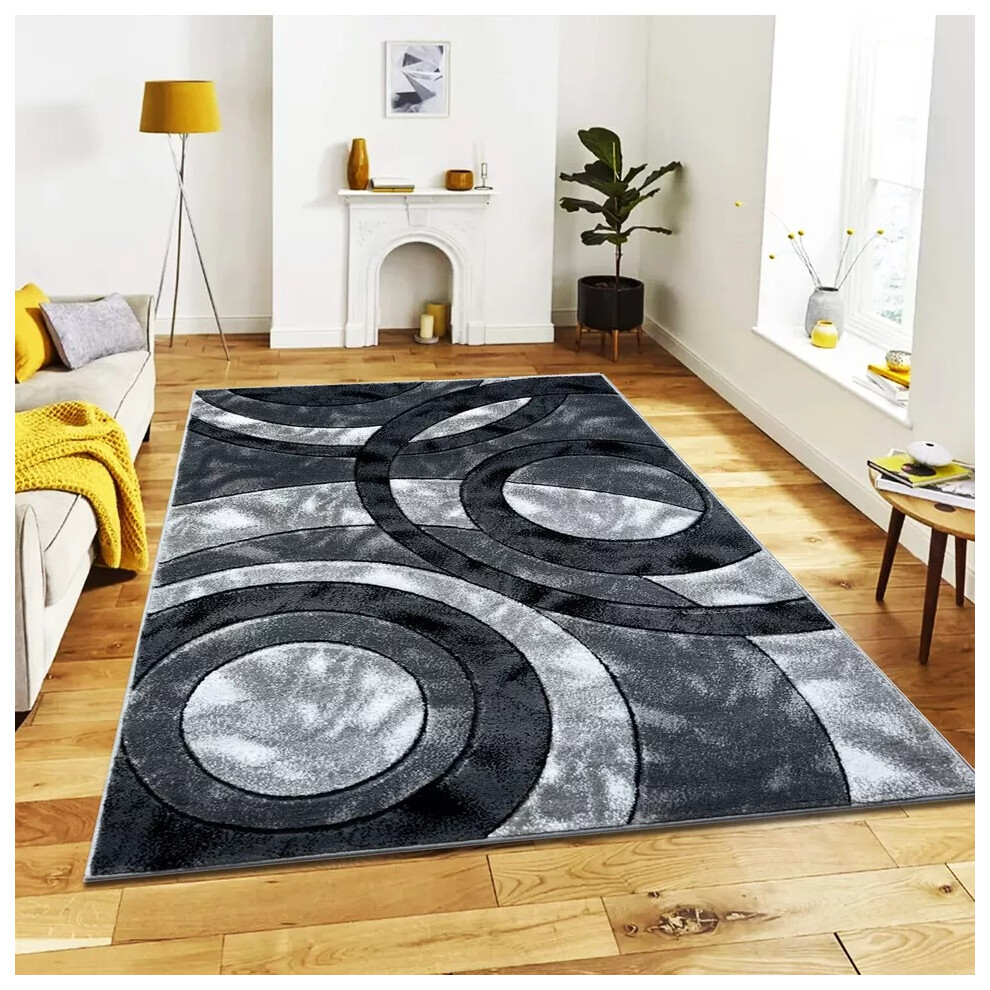 (Grey , 80 x 150 cm ) Non Slip Modern Large Rugs For Living Room Bedroom