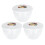(Clear) 3 x 1.5 Pint Pudding Basins with lids 1