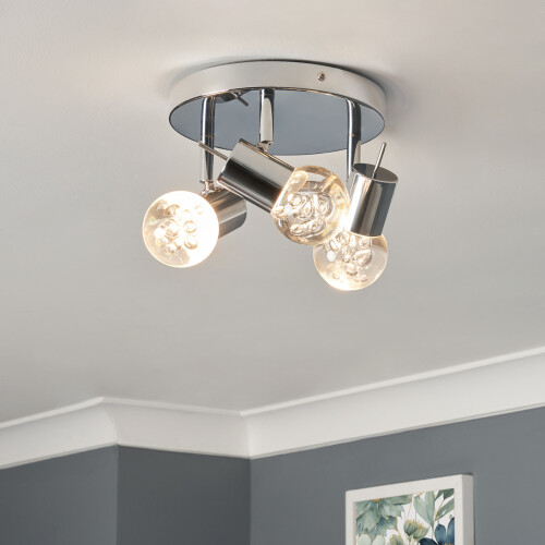 Litecraft Bubble Spotlight Plate LED 15W 3 Light - Chrome 1