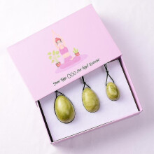 (Three plus box) Natural South Jade Yoni Egg Jade Egg Lady Kegel Fitness Apparatus Vaginal Muscle Tightening Ball Jade Massager Kegel Egg