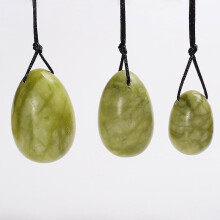 (Three piece suit) Natural South Jade Yoni Egg Jade Egg Lady Kegel Fitness Apparatus Vaginal Muscle Tightening Ball Jade Massager Kegel Egg