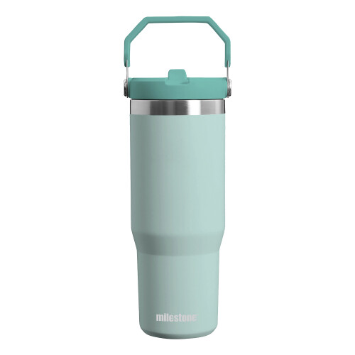 (Green) Milestone Insulated Flip Straw Drinking Bottle
