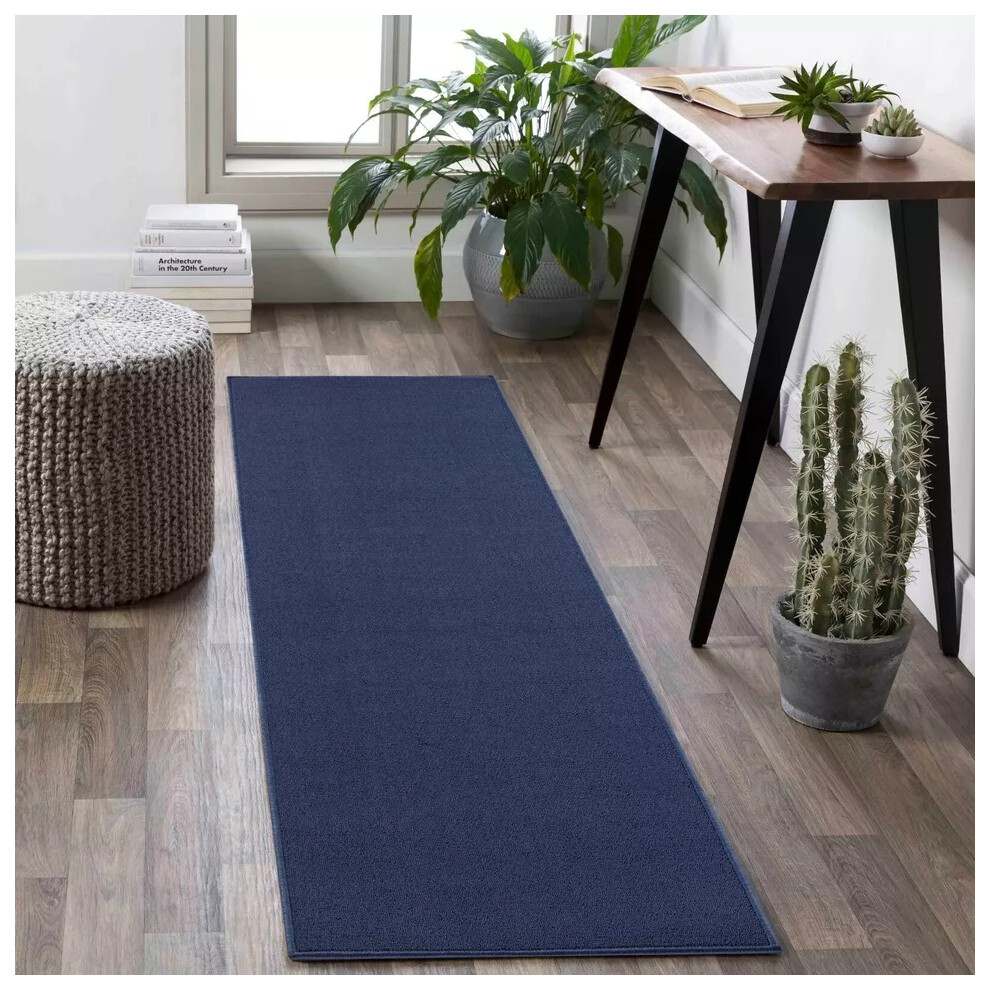 (Navy , 60 x 220 cm) Non Slip Rugs Living Room Area Rugs Hallway Runner Rugs & Door Mats