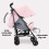 My Babiie My Babiie MB02 Plus Lightweight Stroller - Pink and Grey 7