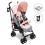 My Babiie My Babiie MB02 Plus Lightweight Stroller - Pink and Grey 1