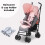 My Babiie My Babiie MB02 Plus Lightweight Stroller - Pink and Grey 3