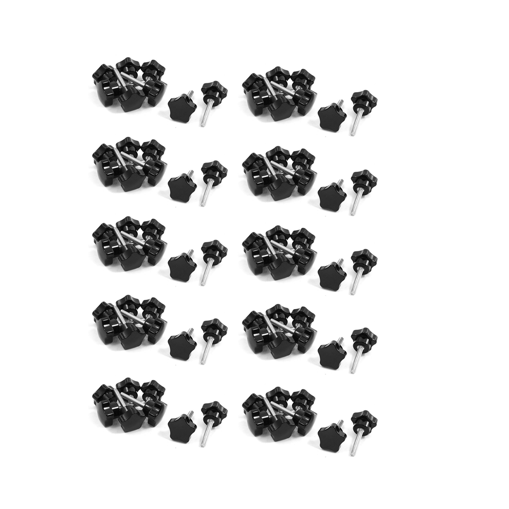 80 Pcs M6 X 30Mm Male Thread Dia Clamping Screw Knob 4853175463738