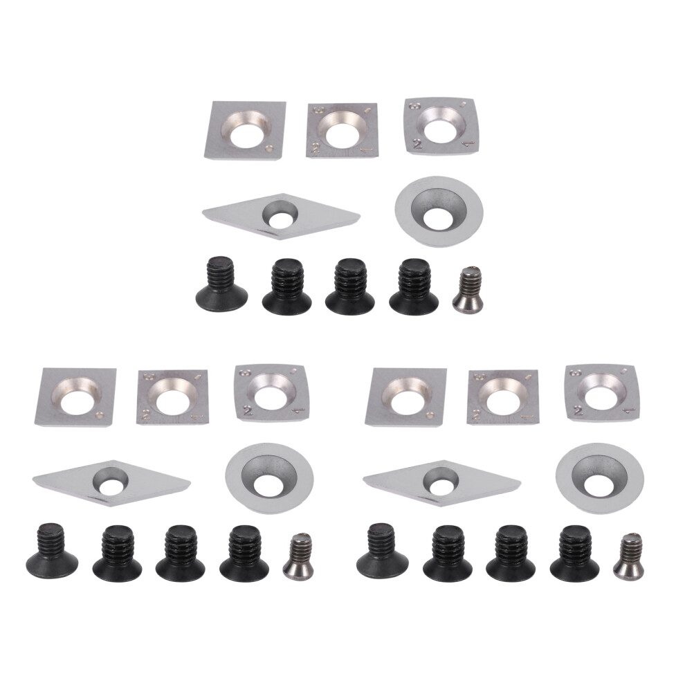 15Pcs Turning Carbide Cutter Inserts Combination Set for Wood Working Lathe Tool with Screw