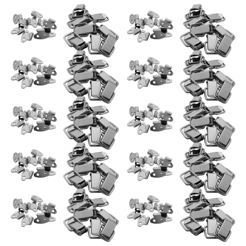 100Pcs Cabinet Spring Loaded Iron Straight Loop Toggle Latch 45mm Length 1