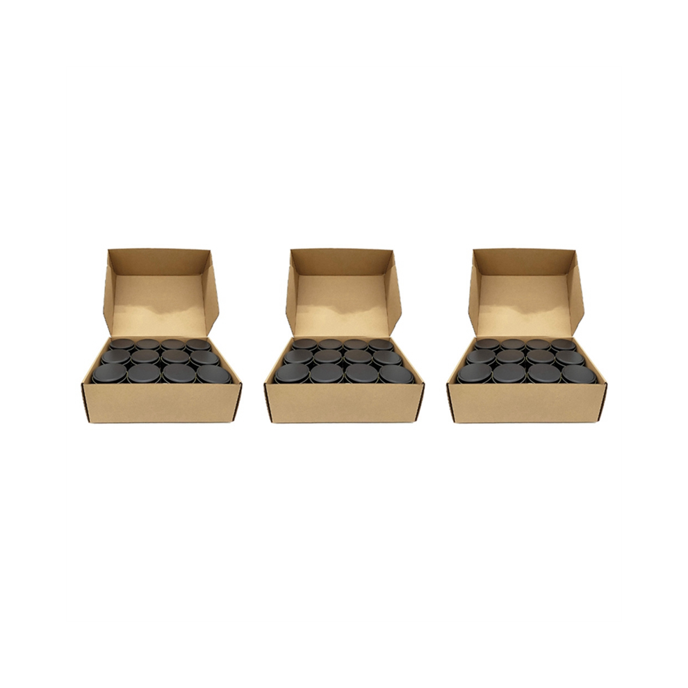 Candle Tins, 72 Piece, 4 Oz Metal Containers for Making Candles, Arts & Crafts, Dry Storage,Black