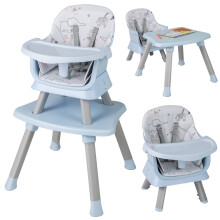 6-in-1 Baby High Chair - Gray, 6-36 Months, 3-Position Tray, Removable Cushion & BPA-Free Tray