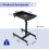 Costway 2-in-1 Rolling Tool Tray Height Adjustable Work Table w/Tray-Black 2