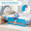 Costway Toddlers Bed Rail Guard 150CM Foldable Baby Bed Rail-Blue 6