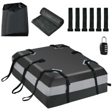 424L Large Car Roof Top Rack Luggage Carrier Bag Storage Bag-Black