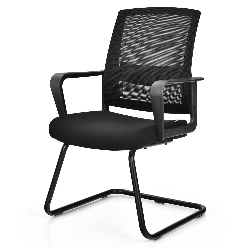 Meeting Office Chairs Mid-Back Mesh Reception Chair w/Adjustable Lumbar Support