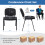 Casart Set of 5 Meeting Room Office Chairs Stackable Mesh Chairs-Black 2