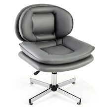 Office Chair Swivel Task Chair Height Adjustable Vanity Chair-Grey