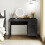 Casart Modern Computer Desk Wooden Laptop Table Workstation W/ Storage-Black 4
