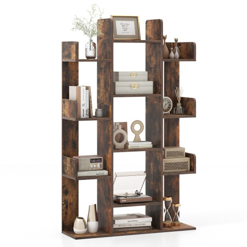 Casart Tree Bookshelf Display Cube Shelf Corner Books Storage Organizer