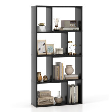 5-Tier Geometric Bookshelf 120 CM High Bookcase Storage Organizer Black