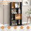 Casart 5-Tier Geometric Bookshelf 120 CM High Bookcase Storage Organizer Black 8