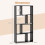 Casart 5-Tier Geometric Bookshelf 120 CM High Bookcase Storage Organizer Black 2