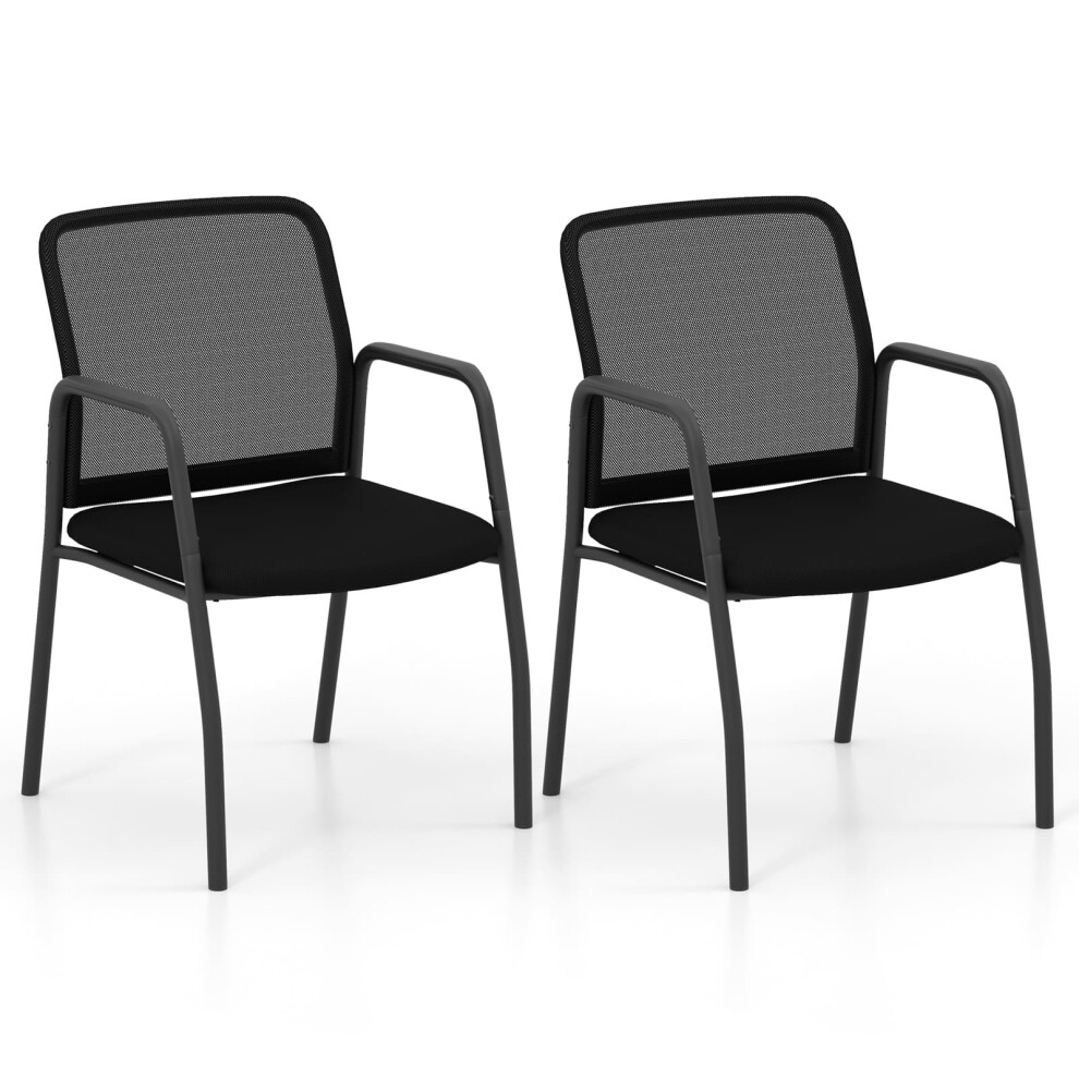 Waiting Room Chair Set of 2 Office Guest Chairs w/Mesh Backrest