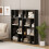 Casart 5-Tier Geometric Bookshelf 120 CM High Bookcase Storage Organizer Black 4