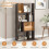 Casart 5-Tier Geometric Bookshelf 120 CM High Bookcase Storage Organizer Grey 8