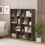 Casart 5-Tier Geometric Bookshelf 120 CM High Bookcase Storage Organizer Grey 5