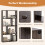 Casart 5-Tier Geometric Bookshelf 120 CM High Bookcase Storage Organizer Grey 7