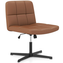 Modern Criss Cross Chair PU Leather Upholstered Armless Cross Desk Chair