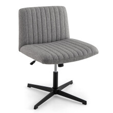 Criss Cross Legged Chair Home Office Chair w/ Wide Padded Seat-Grey