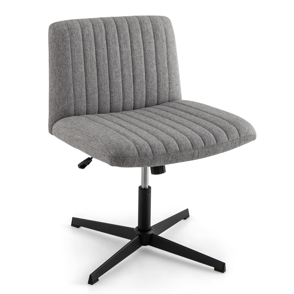 Criss Cross Legged Chair Home Office Chair w/ Wide Padded Seat-Grey