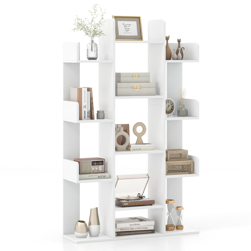 Tree Bookshelf Display Cube Shelf Corner Books Storage Organizer White