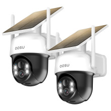 AOSU 2K/3MP WiFi Security Camera Outdoor Wireless, Solar Outdoor Camera, Home Surveillance with Panoramic PTZ, Automatic Tracking, Colour Night