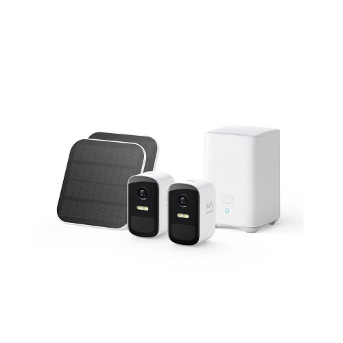 Eufy eufy Security eufyCam 2C Pro 2-Cam Kit with Solar Panel Solar Security Camera Outdoor Wireless, Home Security System, 2K Resolution, HomeKit