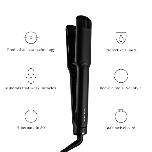 Cloud Nine CLOUD NINE The Wide Iron Hair Straightener Gift Set | Ceramic Floating Plates Cushion Spring Flex Technology | Variable Temperature Control 100?C - 2