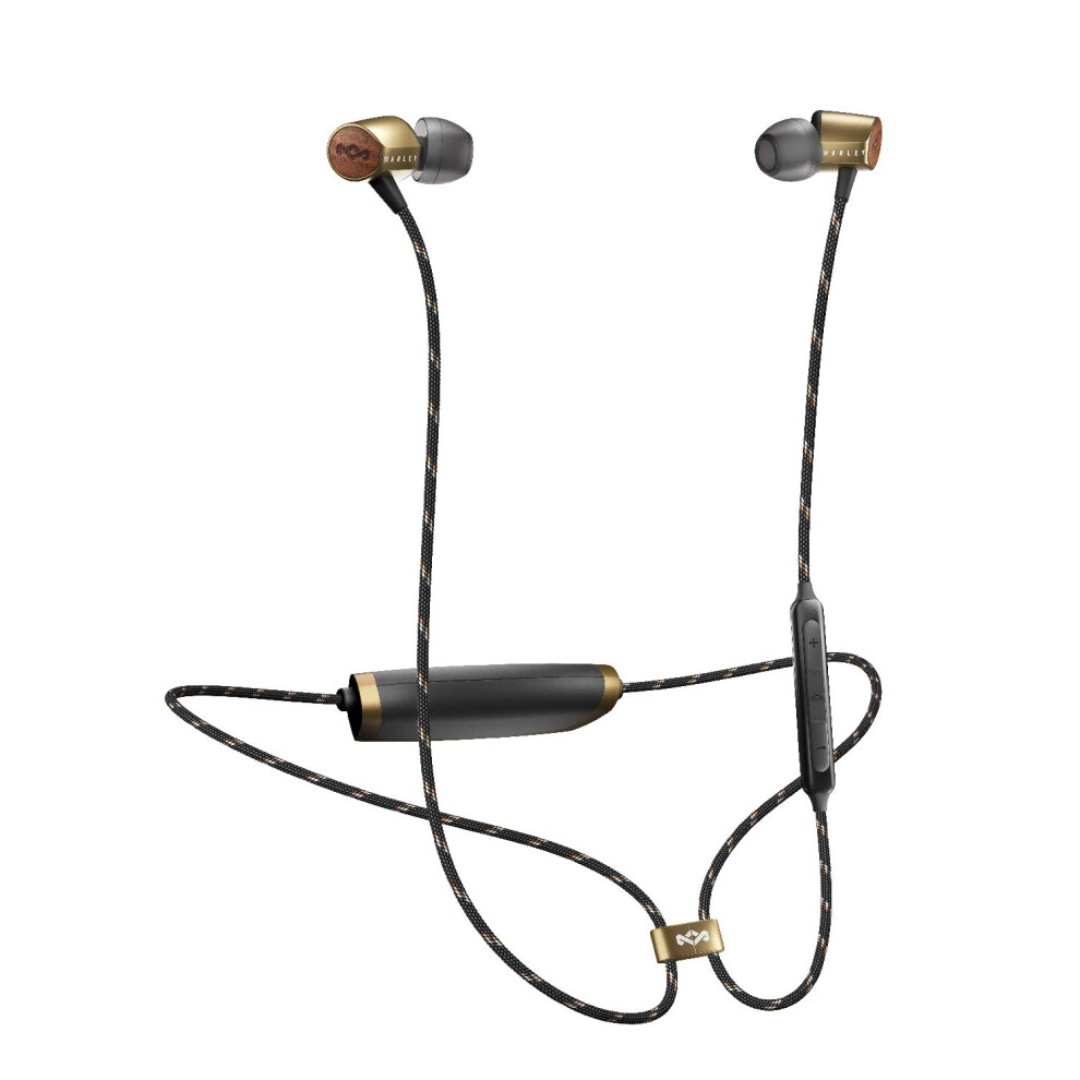 House of Marley Uplift 2 Wireless - Bluetooth In-Ear Headphones / Noise Isolating Earphones, Hands-Free Calling In-Line Mic, 3 Button Controls,
